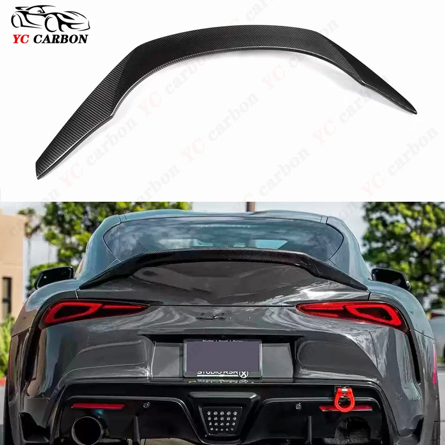 

For Toyota Supra A90 A91 MK5 2019+ TRD style Carbon Fiber Tail fins Rear Deck Spoiler Duckbill Car Wing Retrofit the rear wing