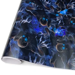 Skull Cartoon Printed Adhesive Vinyl Car Sticker - 50cmx200cm (New Blue Skull)
