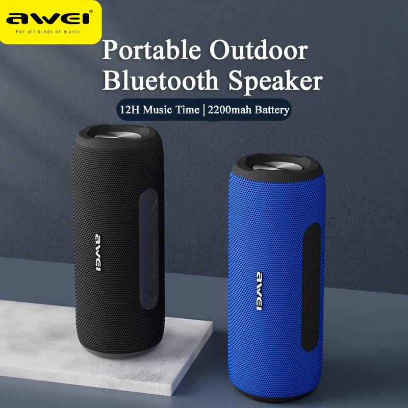 Awei-Haut-parleur extérieur Bluetooth 5.0, boîte de son portable, super puissance, son surround stéréo 3D, haut-parleurs d'interconnexion, Y669