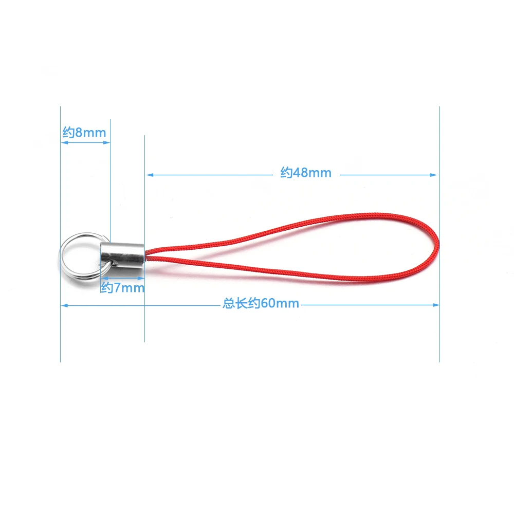 50pcs Durable Lanyard Rope with Jump Ring for DIY Keychain and Pendant Accessories