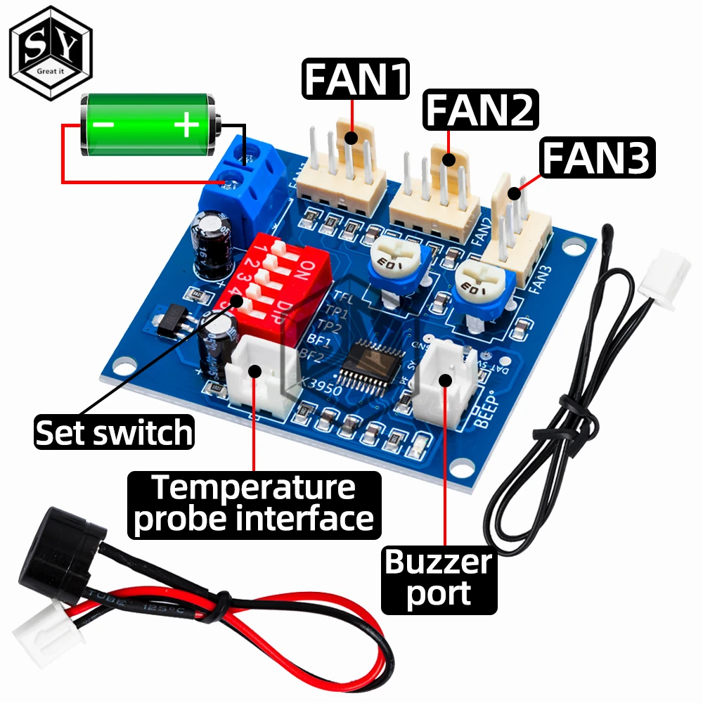 Módulo De Ventilador PWM DC 12V PWM PC CPU Ventilador Control De