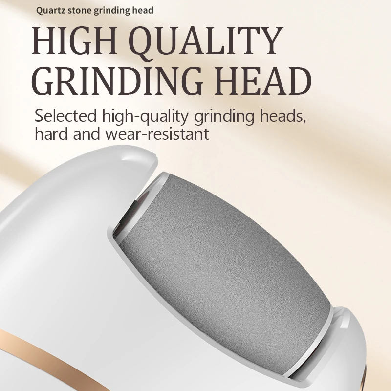 1 PC Electric Foot Grinder Rechargeable Thick Leather Polishing Foot Grinder and 2 Different Thickness Grinding Heads