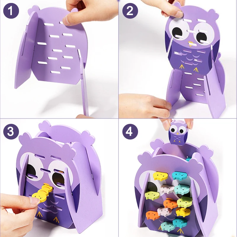 Children Colour Matching Parent-Child Interactive Game Montessori Wooden Party Activity Board Game Kids Strateg Educational Toys 4