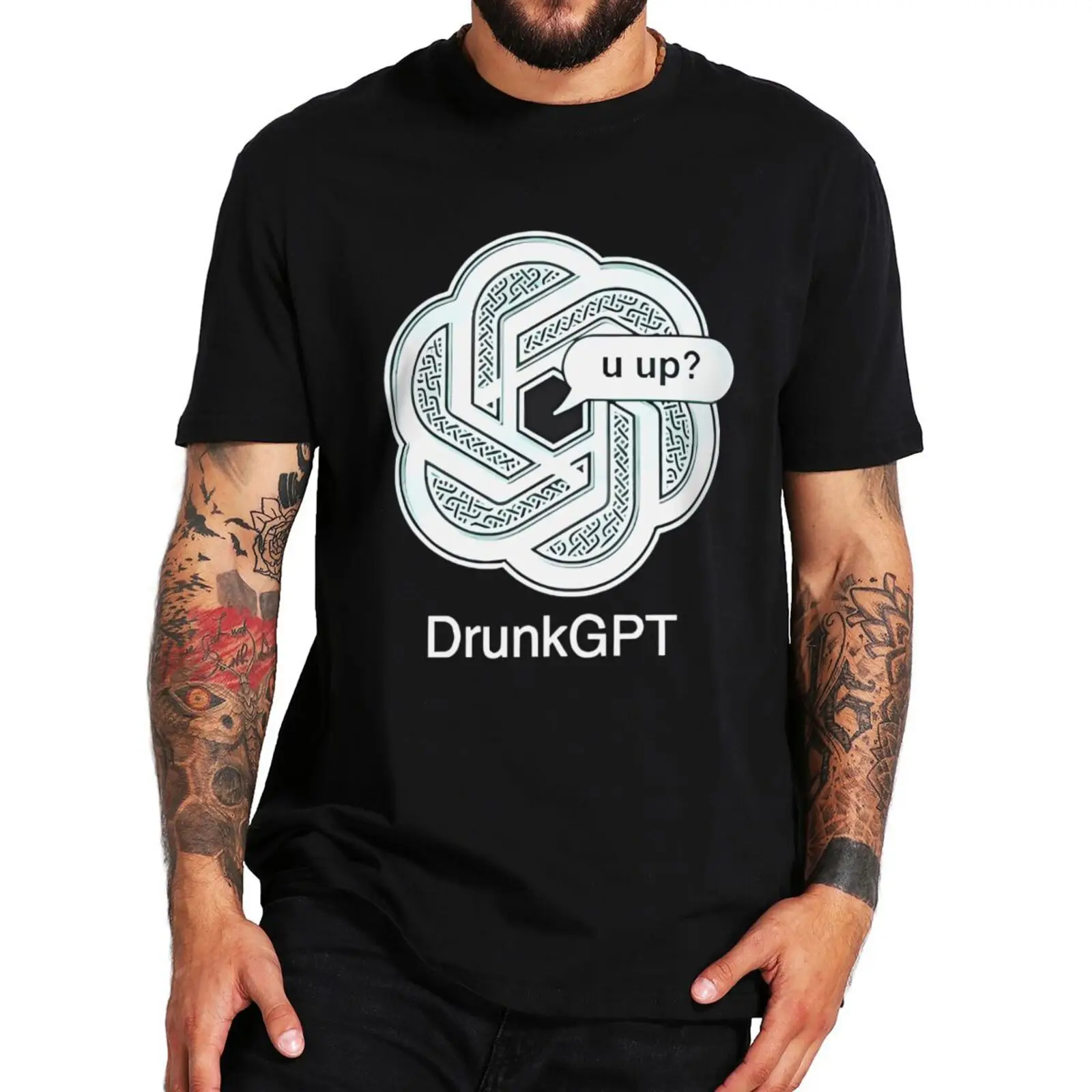 

Drunkgpt T Shirt Funny Meme Beer Lovers Gift Short Sleeve 100% Cotton Unisex Casual Men Women T-shirt EU Size