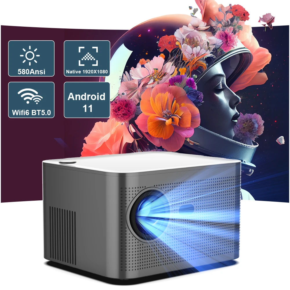 Magcubic Android 11 4K Smart Projector 580ANSI 1920*1080P Full HD Wifi6 BT5.0 Al