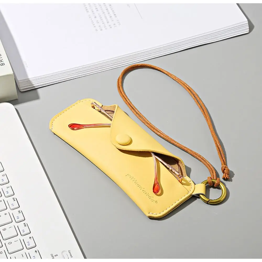 Creative Sunglasses Cases Solid Color Sunglasses Bag Glasses Protective Sleeve PU Leather Glasses Case