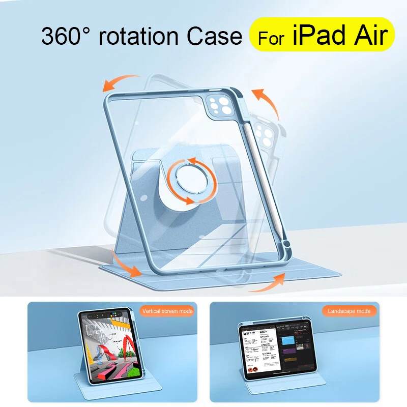 Custodia Con Rotazione A 360 ° Per Ipad Air 5 2022 Air 4 2020 10.9 "Custodia Protettiva Per Ipad Air 4Th 5Th Gen Con Portamatite