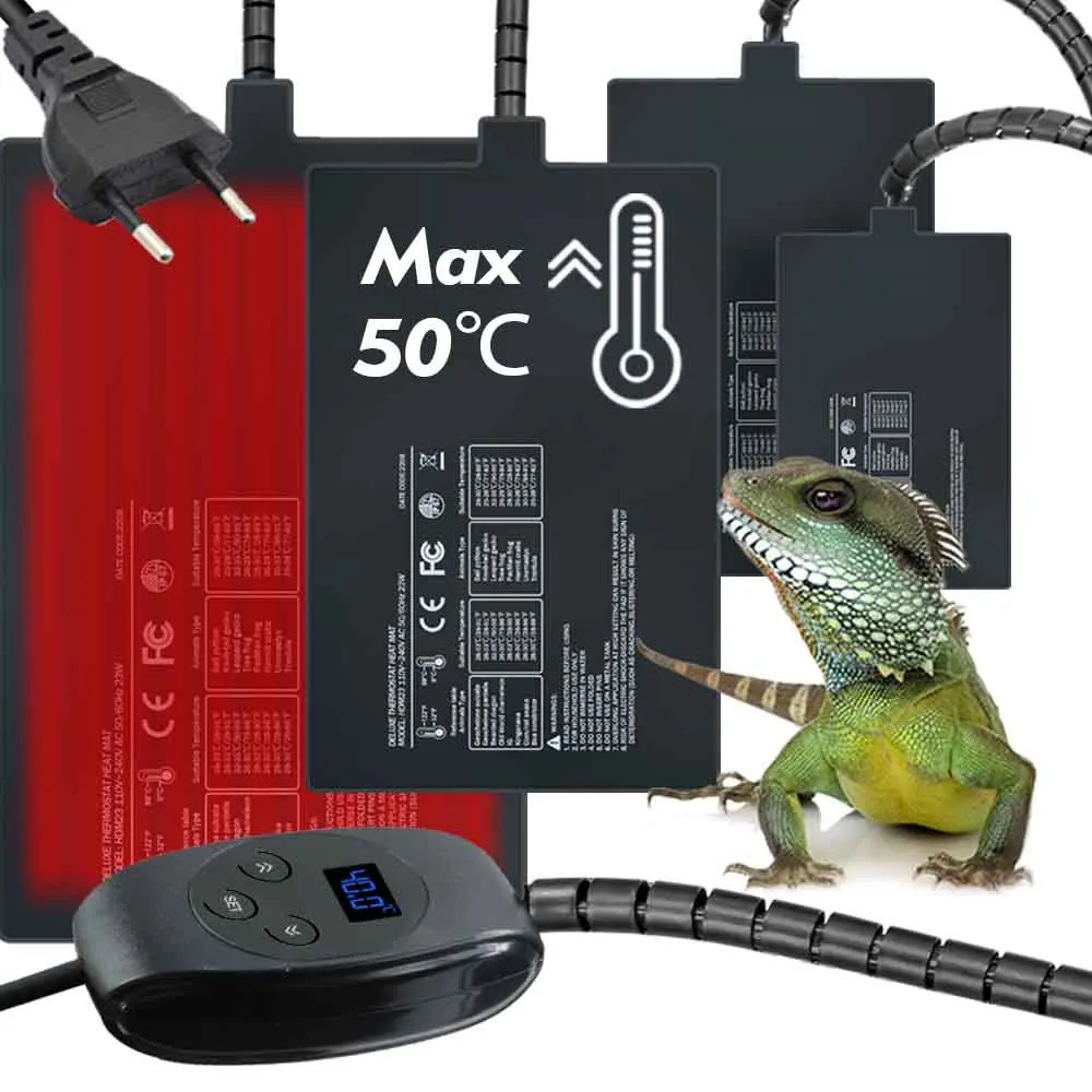 6-36W Seedling Heat Mat PVC Reptile Heating Pad Warmer Adujustable Thermostat Indoor Garden Greenhouse Plants Seedling Aquarium Terrarium