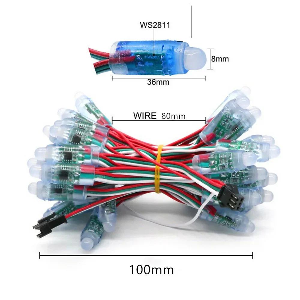 LED Module DC5V/DC12V 12mm WS2811 Full Color RGB Digital Addressable Waterproof 68