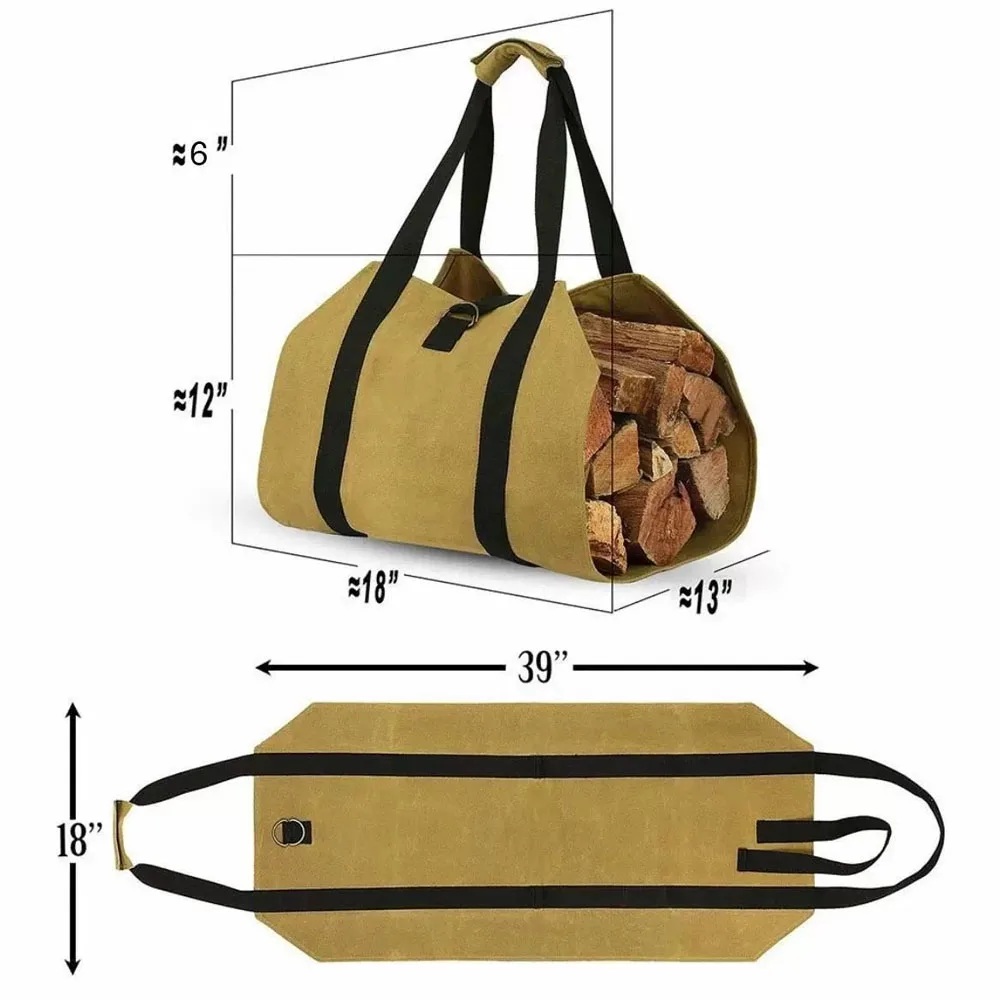 Large Capacity Firewood Storage Bag Waterproof Scratch-resistant Wood Log Carrier Outdoor Camping Firewood Holder Wood Carry Bag 2