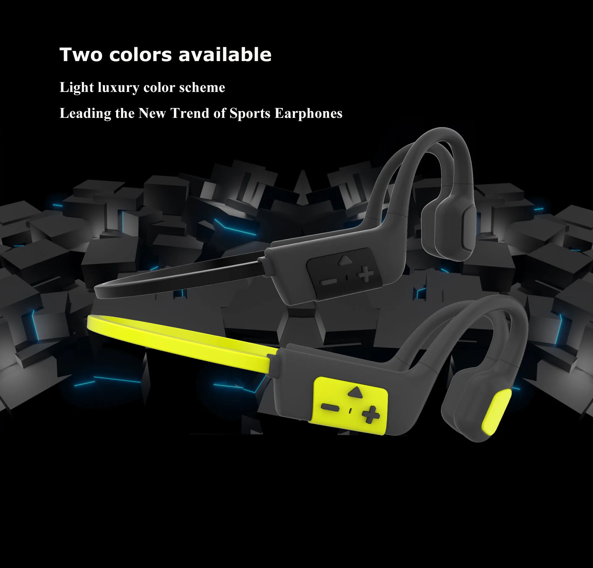 Swimming Bone Conduction Headphones IPX8 Waterproof Bluetooth 5.3 Bone Conduction Earphone with Microphone 32GB Music Player