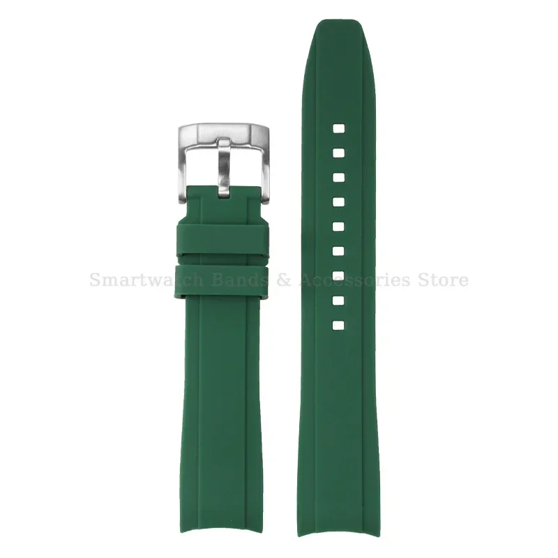Universal Curved End Rubber Watch Band – Available in Multiple Sizes for Men and Women, Sports Style Bracelet