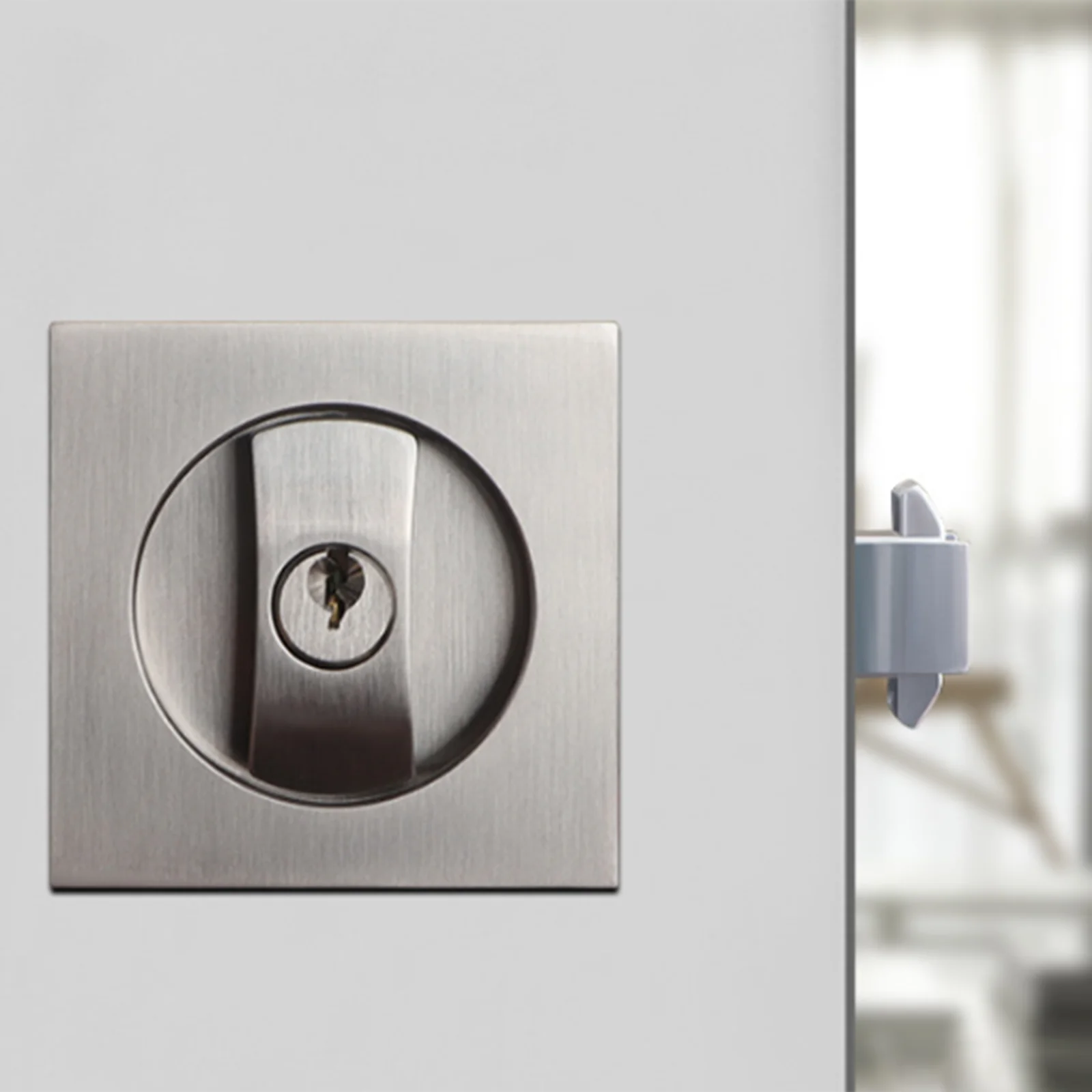

Square Sliding Door Lock Embedded Sliding Door Pocket Door Lock With Key Home Anti Theft Security Invisible Door Locks