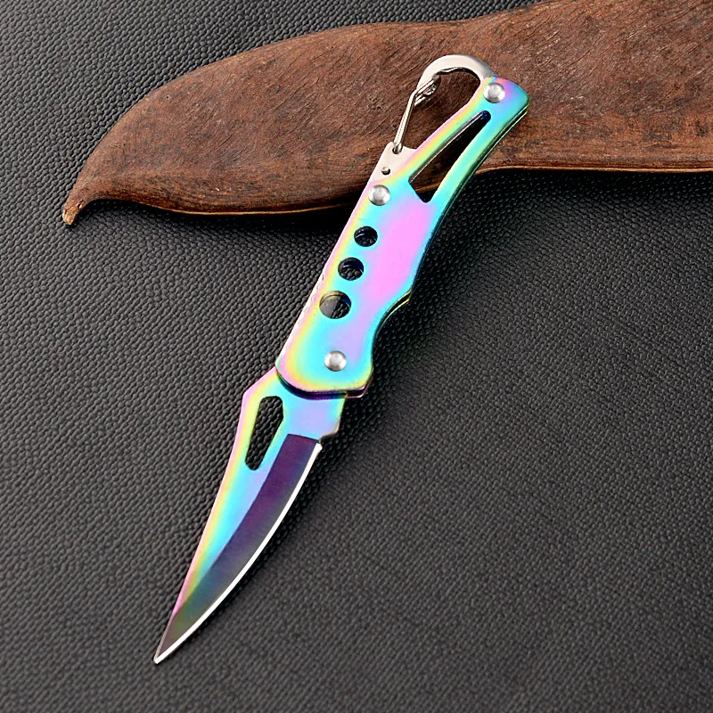 Portable Stainless Steel Shape Knife Camping Self Defense Outdoor Survival Supplies Tools Foldable Pocket Knife Mini Key