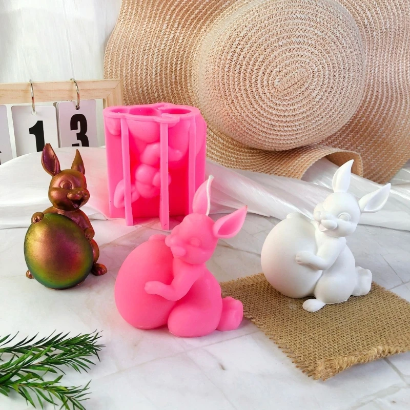 

Easter Rabbit Mold Easter Theme Silicone Mold Non Stick for Candle Soap Easter Party Ornament Home Decor