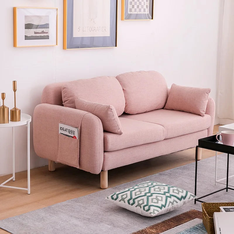 

Fabric Wooden Living Room Sofas Modern Beds Confort Living Room Sofas Sectional Recliner Pink Nordic Bedroom Muebles Furniture