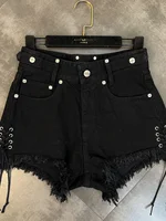 plus Size Summer Trendy Crossbody Dstring Denim orts Women High Waist A-Line Sexy ort Pants Wide Leg Jeans High Waist