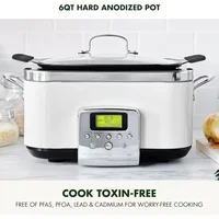 Slow Cooker 6QT, Dishwasher Safe Lid & Removable Crock, Elite 8 - in -1 Programmable Ceramic Nonstick Multi Electric Slow Cooker 2