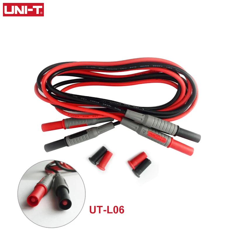 UNI-T UT-L06 Dual Head Connectors Connecting wire Double Insulated Banana Plug For Multimeter Clamps 1000V 10A