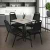 36" Square Wood Breakroom Table with T-Mold Edge Band and Metal X-Base 2