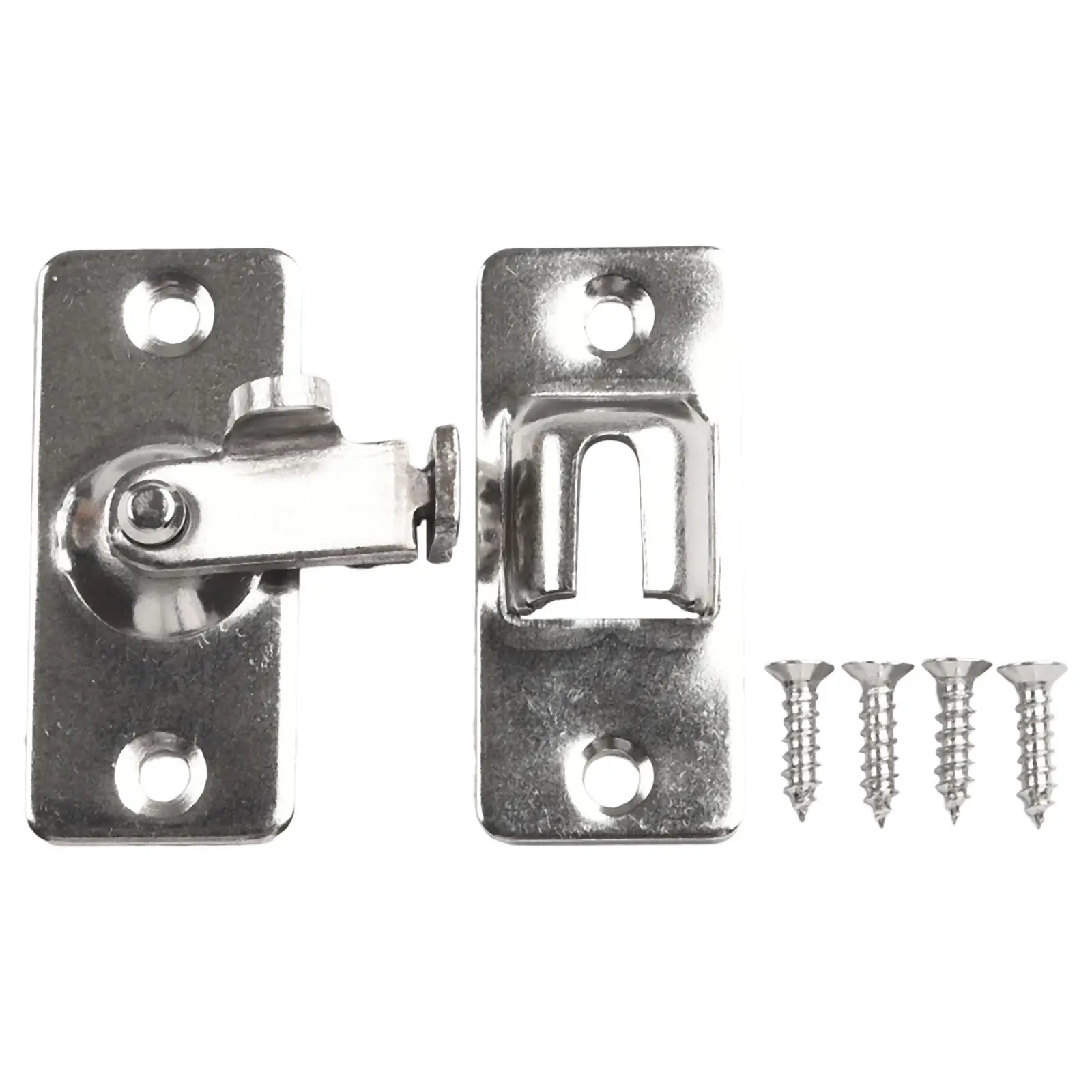 Description Picture 3 of itemDoor Lock Stainless Steel 90 Degree Buckle Right Angle Hook Lock Bolts With Screws For Sliding Door Drawers Cabinets