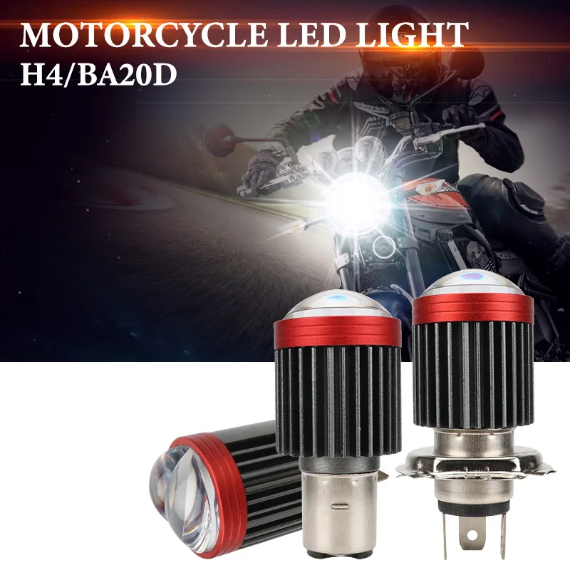 1 Pz H4 Led Lampada Ba20D Led Moto Faro H4 Led Moto Faretto Moto Fendinebbia Moto H6 Ba20D Led 12V 6000K Bianco Giallo