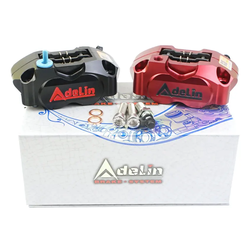 AdelinADL1MotorcycleHydraulicBrakeCalipersUniversal82mm4pistonsCNCAluminumalloy