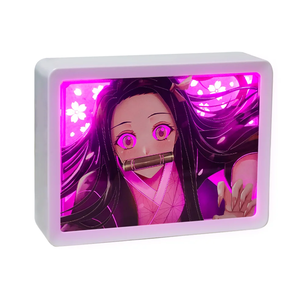 

Girl Anime Light Box Diy Shadow Box Picture Frame Led Lights 3D Paper Carving Night Lights Desk Lamp Kawaii Room Decor Kids Gift