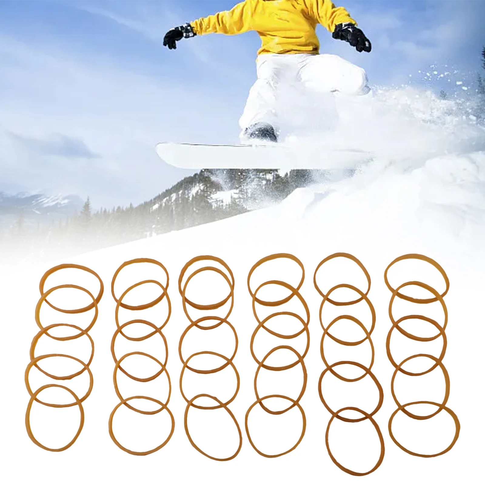 

30PCS Ski Binding Brake Retainers Brake Retainer Bands Rubber Rings Brake Band Ski Binding Ski Equipment Elasticity Strap