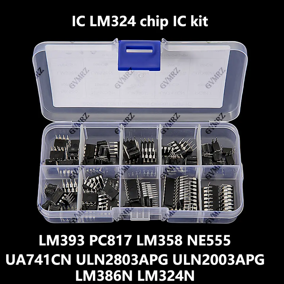 10Values 85PCS IC LM393P UA741CN Chip IC Kit DIP Direct Insertion Single Precision Timer LM358 NE555 LM358P NE5532P PC817 image 1