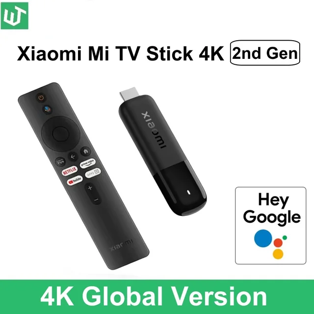 Xiaomi TV Stick 4K 2nd Gen 2025 Global Version Bluetooth 5.2 Google TV Smart HDR 2GB RAM 8GB ROM Mini TV Dongle Streaming Media