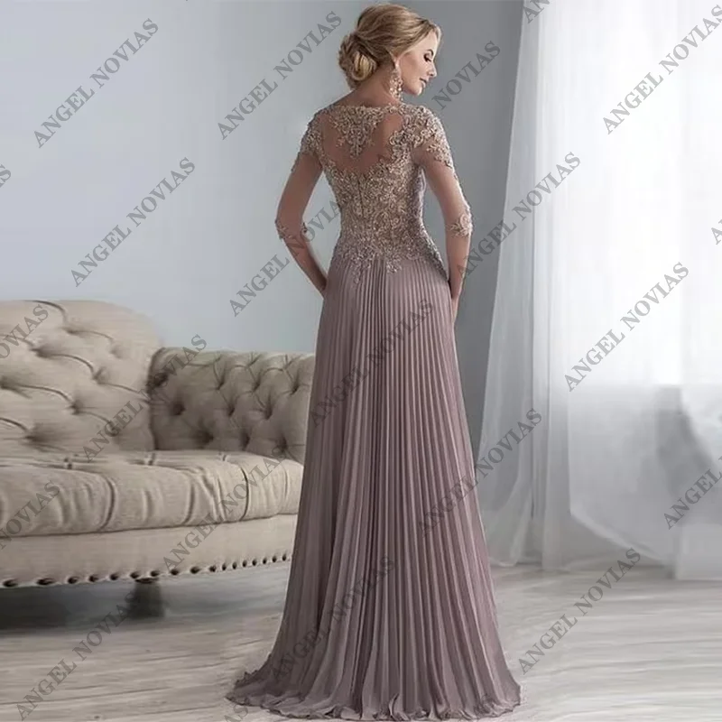 Mother Bride Dresses Women Party Dresses Long Chiffon Pleats