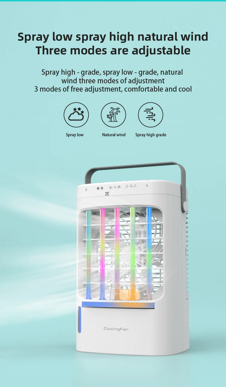 Description Picture 4 of itemPortable Fan Mini Air Conditioning USB Electric Fan Desktop Spray Refrigeration Humidification Air Conditioners For Room