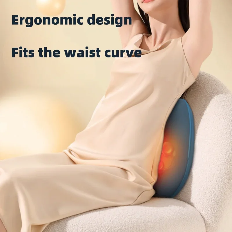 Automatic Neck Waist Support Kneading Hot Compress Massage Pillow