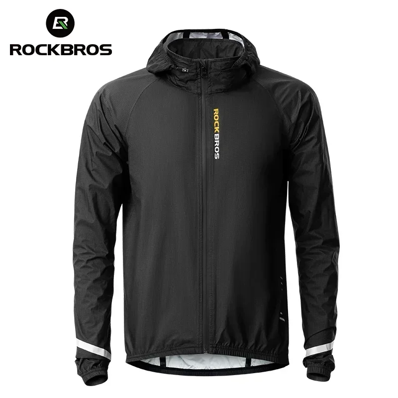 ROCKBROS Raincoat Cycling Waterproof Jacket Lightweight Motorcycle Rain Coat Breathable Reflective Hooded Outdoor Windbreaker sport jacket