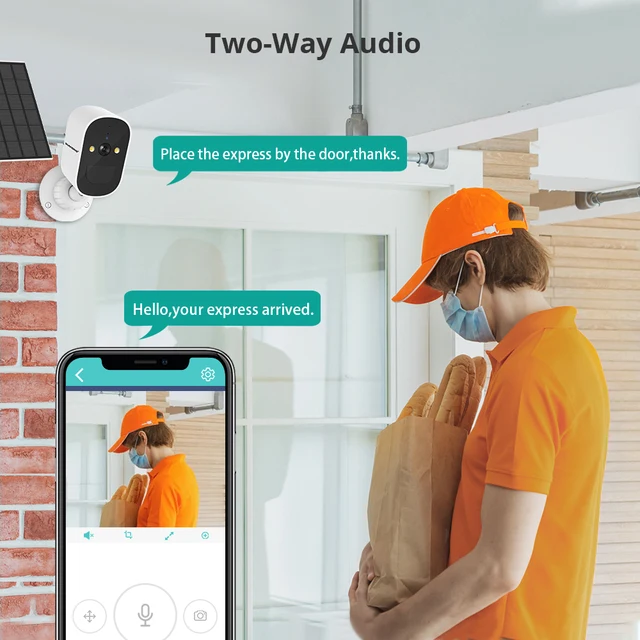 BOAVISION Solar Camera Wifi Outdoor Built-in Rechargeable Battery PIR Human Detection 1080P Video Surveillance Security Camera 6