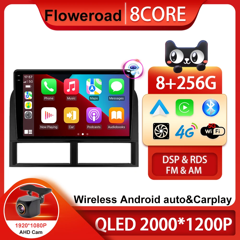 

256G Android 13 For Jeep Grand Cherokee WJ 1998 - 2004 Car Radio Multimedia Navigation Cooling fan QLED IPS Screen Android auto