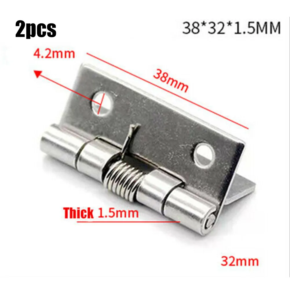 2Pcs Spring Hinges Self Closing Stainless Steel Door Hinge Hardware For Cupboard Windows Cabinets Jewelry Boxes Hinge Home Suppl