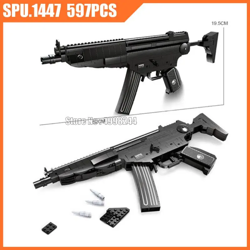 22705 597pcs Army Military Heckler Mp5 Submachine Gun With Bullet ...