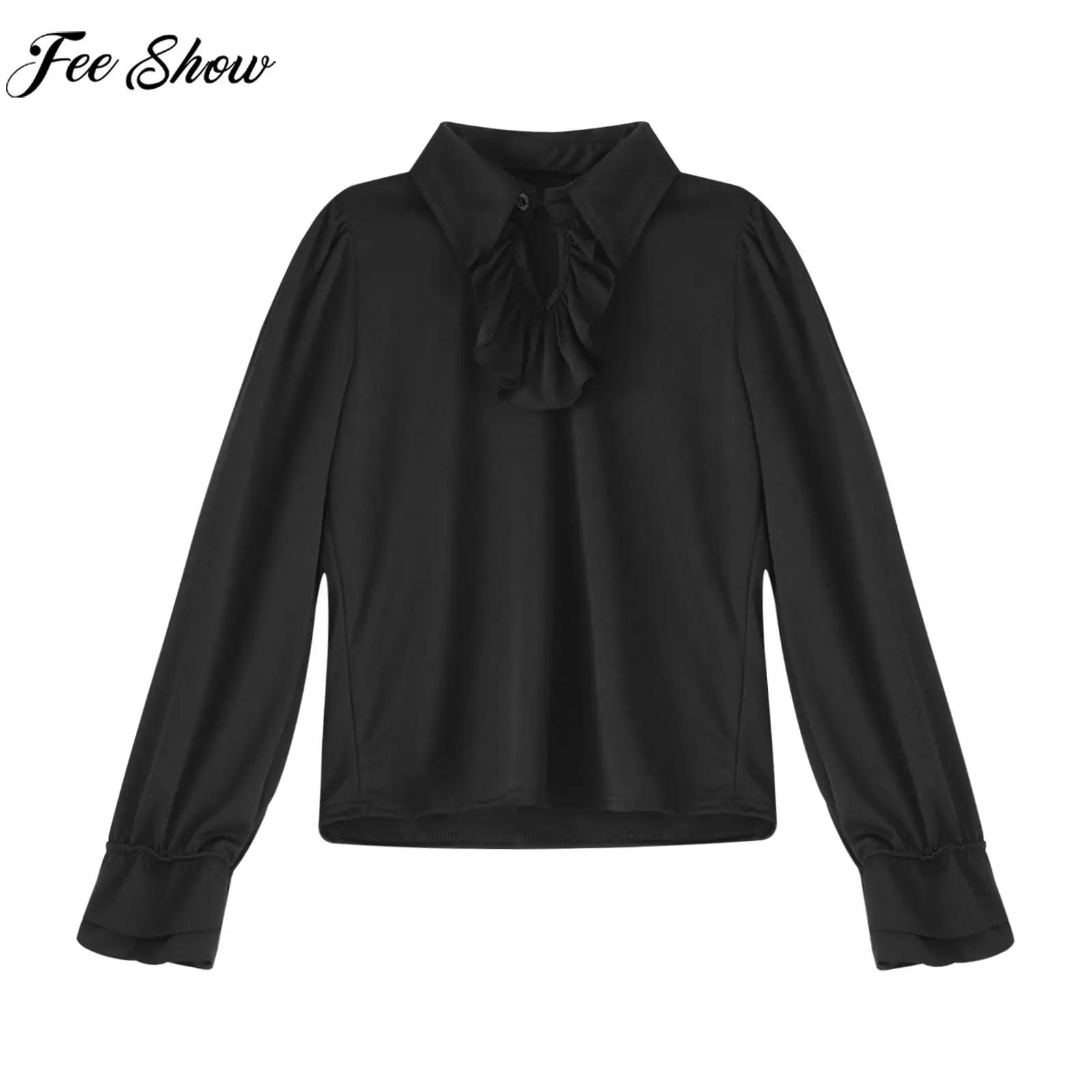 Ragazzi Halloween Pirate Knight Vampire Victoria Viking Costume Cosplay Camicia Rinascimentale Medievale Scozzese Jacobite Ghillie Tops