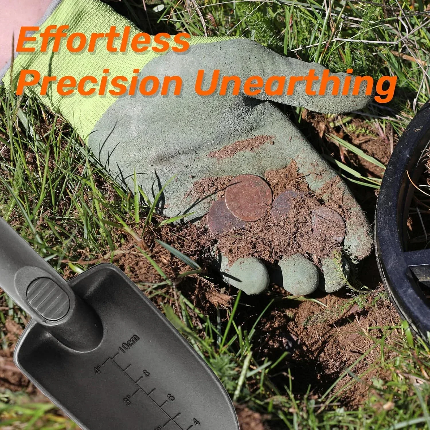 ABS Metal Detector Accessories for Underground Treasure Detect-Includes Sand Scoop for Metal Detecting, Collapsible Shovel