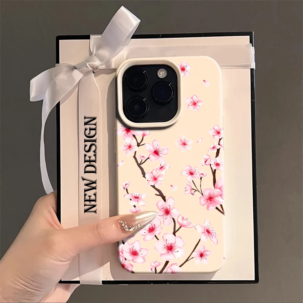 Pink Peach Blossom Protective Candy Color Phone Case Cover