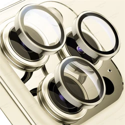 Premium Metal Camera Lens Protector with Tempered Glass Film - 11 Pro Max - 11 Pro (Gold)
