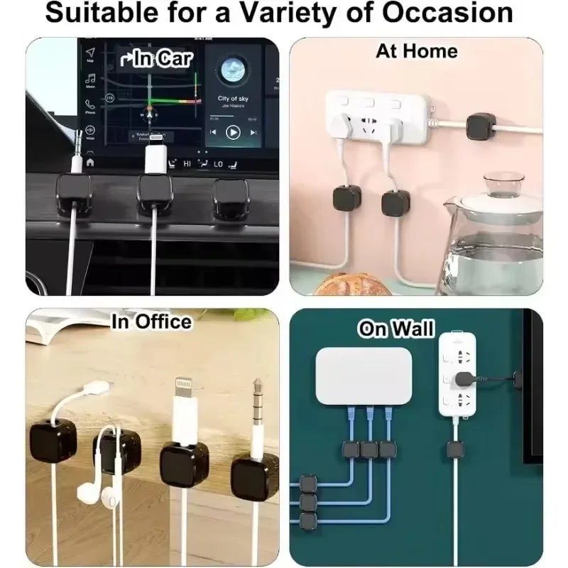 Cable Organizer Desk Organizer Storage Organizer Bag Organizer 24/1pcs Magnetic Cable Clips Adjustable Cord Holder Under Desk Cable Management Wire Keeper Home Office Cables Clip Organizer