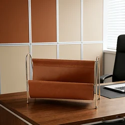 Modern Gold Metal Frame Desktop Storage Organizer (A)