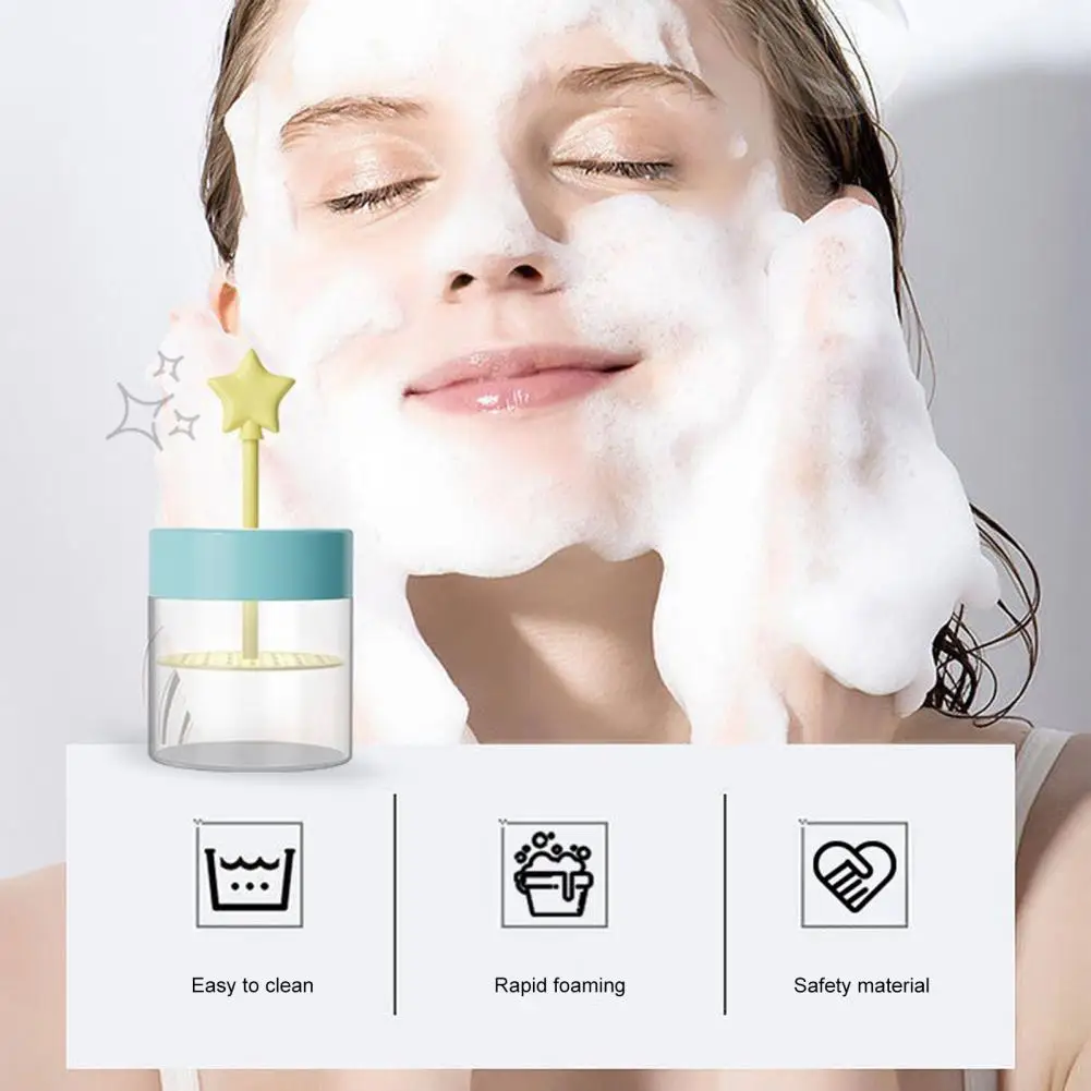 Portable Foaming Bottle Facial Cleanser Frother Skincare Star Moon Holes Shampoo Foamer Cup Quick Foam for Face