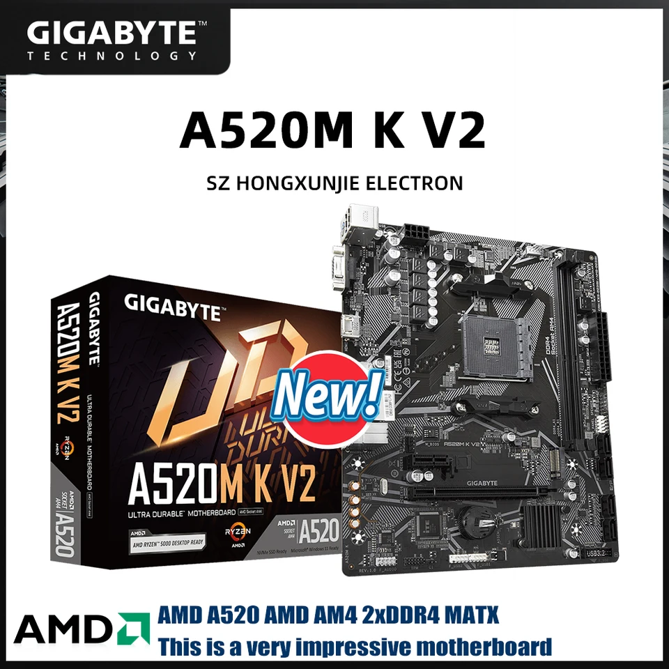 GIGABYTE brand new A520M K V2 AMD A520 AM4 Motherboard Support