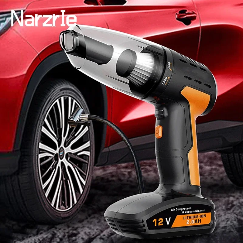 120W Portable Tire Inflator Pump 150PSI Handheld Wireless Car Vacuum Cleaner 4 in 1 Cordless Car Air Compressor Tire Air Pump air pump electric tire inflator air compressor pump air compressor tire inflator inflatable pump