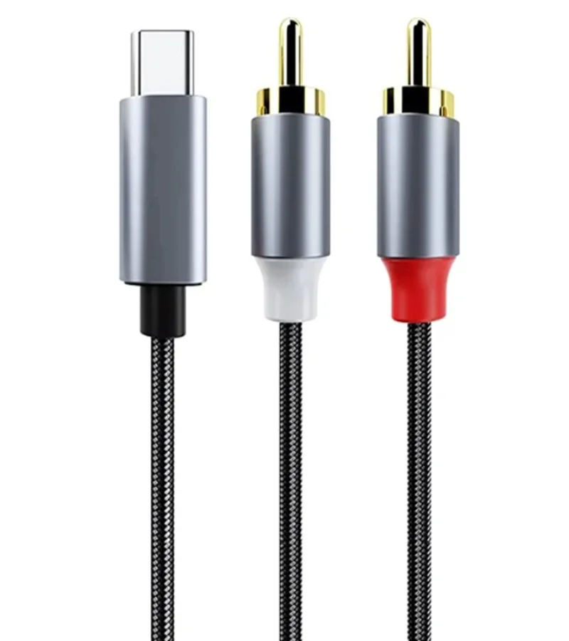USB-C to Dual RCA Audio Adapter Cable - Premium Quality Stereo Connector
