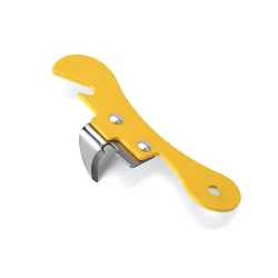 Compact Multi-Color Portable Jar and Can Opener for Kitchen and Emergency Use (Yellow)